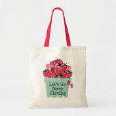 Let's Go Berry Picking Strawberry Tote Bag トートバッグ (正面)