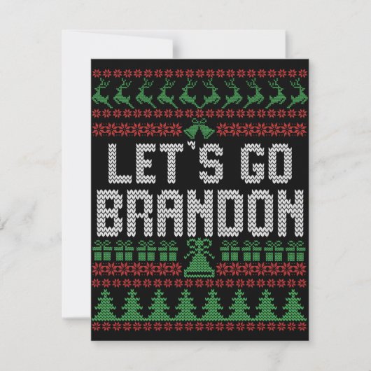 Let's Go Brandon おもしろクリスマススウェーター ノートカード (正面)