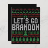 Let's Go Brandon おもしろクリスマス クルエルスウェター ノートカード (正面/裏面)