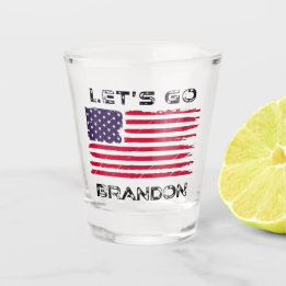 Let's Go Brandon Biden Chant Distressed Flag Funny ショットグラス