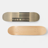 Let's Go Brandon Brass Gold Sheen スケートボード (横)