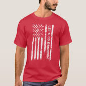 Lets Go Brandon - Distressed US Flag Tシャツ (正面)