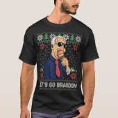 Let's Go Brandon Funny Biden Meme Ugly Christmas Tシャツ (正面)