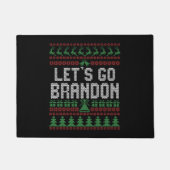 Let's Go Brandon Funny Ugly Christmas Sweater ドアマット (正面)