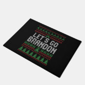 Let's Go Brandon Funny Ugly Christmas Sweater ドアマット (アングル)