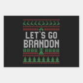 Let's Go Brandon Funny Ugly Christmas Sweater ラッピングペーパーシート (正面)