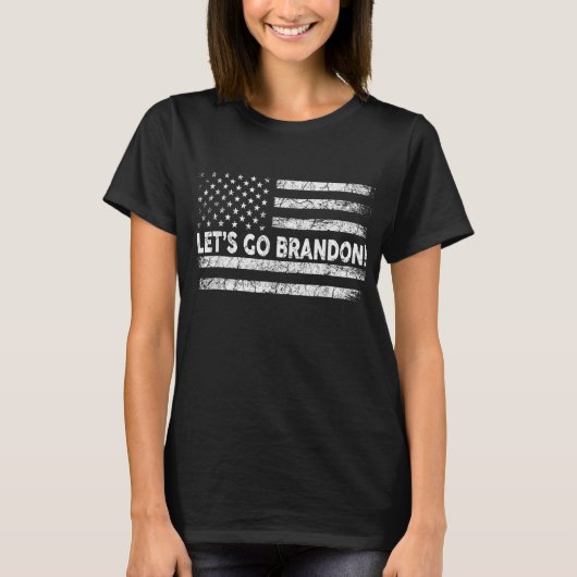Lets Go Branson Brandon Antibiden Black Tシャツ (正面)