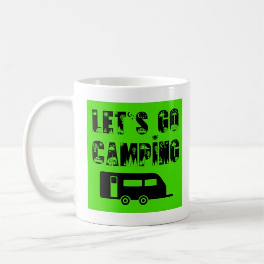 Let's Go Camping – トラベルトレーラーコーヒーマグ コーヒーマグカップ (左)