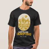 Lets Go Camping Adventureee retro Tシャツ (正面)