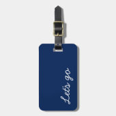 Let's Go Custom Navy Blue Luggage Tag ラゲッジタグ (正面縦)
