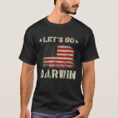 Let's Go Darwin Conservative Anti Liberal US Flag Tシャツ (正面)