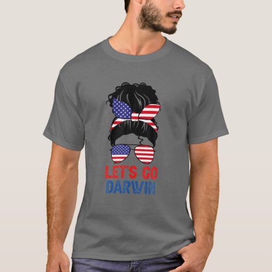 Lets Go Darwin , Let’S Go Darwin Messy Bun America Tシャツ (正面)