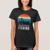 Let's Go Fishing Vintage Sunset Tシャツ (正面)