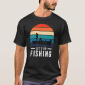 Let's Go Fishing Vintage Sunset Tシャツ (正面)