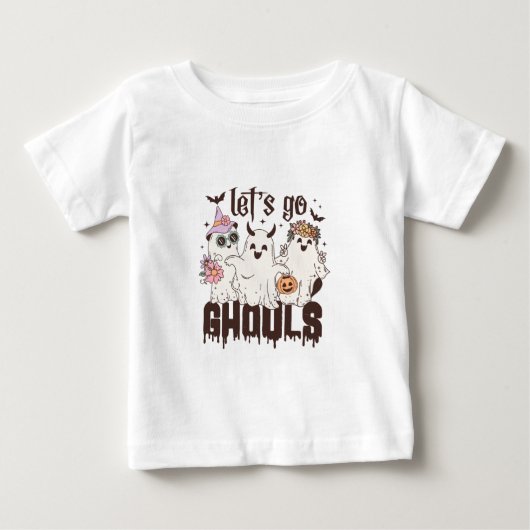 Let's Go Ghouls ハロウィン ベビーTシャツ (正面)