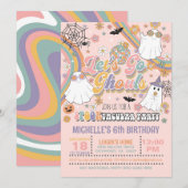 Let's Go Ghouls 誕生日招待状 - 女の子（ピンク） 招待状 (正面/裏面)