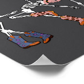 Let's Go Ghouls Dancing Skeleton Cowboy Western Ha ポスター (角)