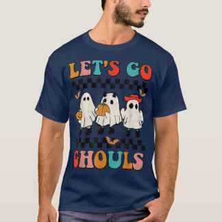 Let's Go Ghouls Groovy Retro Spooky Season Ghost H Tシャツ