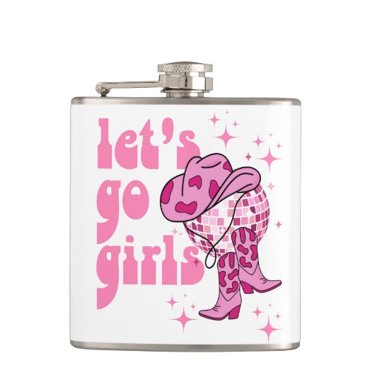 Let's Go Girls ディスコカウガール ブライズパーティー フラスク (正面)