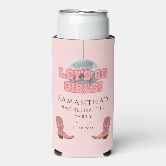 Let's Go Girls ディスコカウガール ブライズメイドパーティ スリム缶クーラー (Seltzer正面)