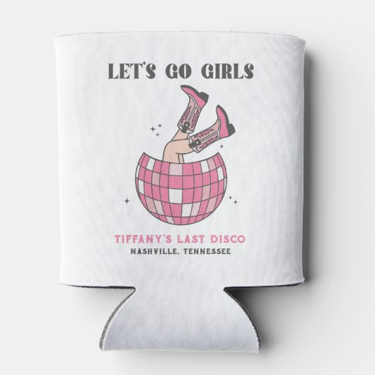 Let's Go Girls ピンクの独身最後の夜パーティー 缶クーラー (裏面)