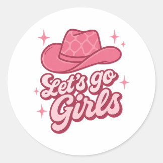 Let's Go Girls ピンクカウガールハット ラウンドシール