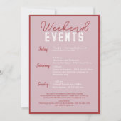 Let's Go Girls 現代的なピンクと赤の独身最後の夜 招待状 (裏面)