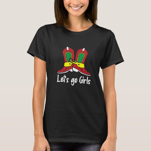 Lets Go Girls Christmas Pajama Cool Western Cowgir Tシャツ (正面)
