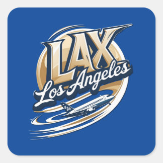 Let's Go LAX Airport Code Sticker スクエアシール