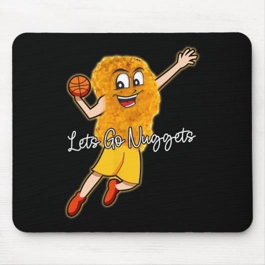 Lets Go Nuggets - Chicken Nugget Bysketbyll Player マウスパッド (正面)