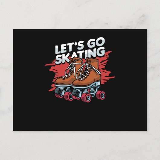 Lets Go Skating Inline Skater Roller Skates Gift ポストカード (正面)