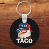 Let's Go Taco Funny Trump Always Chickens Out 32  キーホルダー (正面)