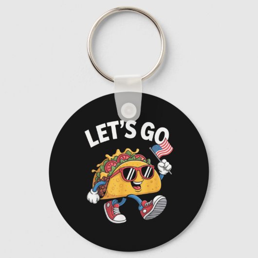 Lets Go Taco Funny Trump Chicken  キーホルダー (正面)