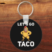 Let's Go Taco Funny Trump Chicken Suit Funny  キーホルダー (正面)
