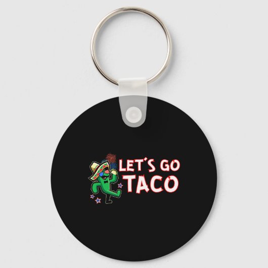 Let's Go Taco Trump Always Chickens Out キーホルダー (正面)