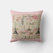 "Let's Go To Paris"装飾用クッション16" x 16" クッション (裏面)
