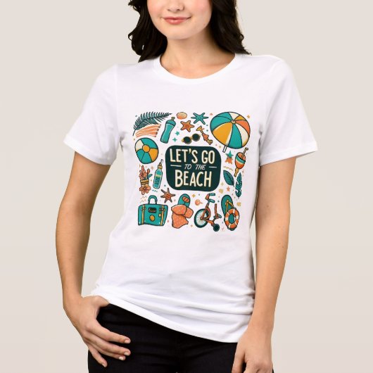 Let's Go To The Beach Summer Fun トライブレンドＴシャツ (正面)
