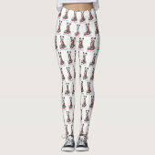 Let's Go! Walk Chinese Crested Dog (hl blk wh 1) レギンス (正面)