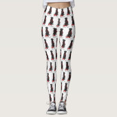 Let's Go! Walk Flat-Coated Retriever Dog (black) レギンス (正面)