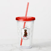 Let's Go! Walk Flat-Coated Retriever Dog (liver) アクリルタンブラー (裏面)