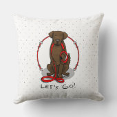 Let's Go! Walk Flat-Coated Retriever Dog (liver) クッション (裏面)