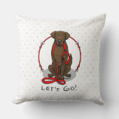 Let's Go! Walk Flat-Coated Retriever Dog (liver) クッション (正面)