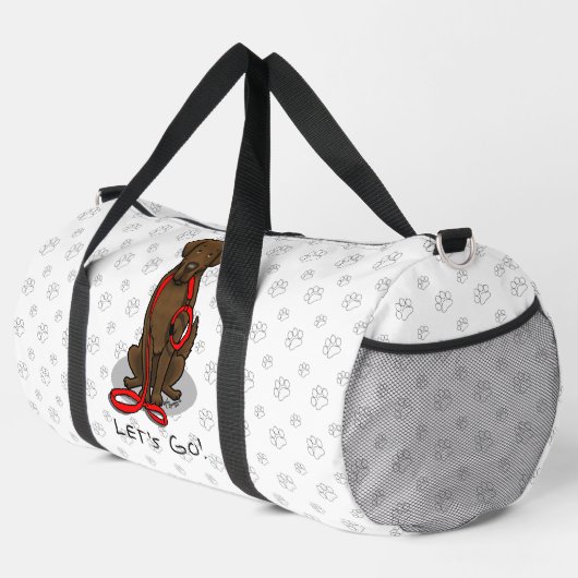 Let's Go! Walk Flat-Coated Retriever Dog (liver) ダッフルバッグ (右コーナー)