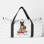 Let's Go! Walk German Shepherd Dog (black tan) ダッフルバッグ (正面)