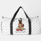 Let's Go! Walk German Shepherd Dog (black tan) ダッフルバッグ (裏面)