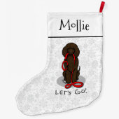 Let's Go! Walk Irish Water Spaniel Dog (liver 1) ラージクリスマスストッキング (裏面)
