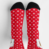 Let's Go! Welsh Terrier Dog with red leash Funny ソックス (上部)