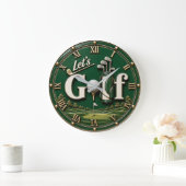 Let's Golf Vintage Golf Lover Gift ラージ壁時計 (ホーム)