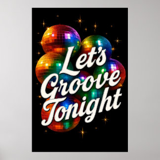 Let's Groove Tonight -レトロディスコパーティーポスター ポスター