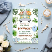  Let's Hang OuT Baby Elephant  First birthday 招待状